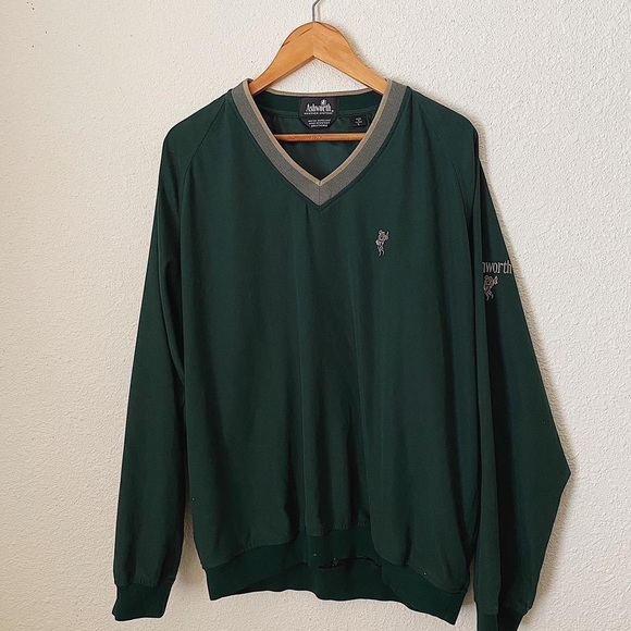 Ashworth Other - DARK GREEN ASHWORTH WINDBREAK V NECK PULLOVER